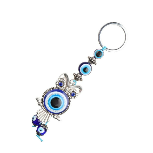 Turkish Blue Evil Eye Keychain Key Chain Ring Amulet Pendant Blessing Protection